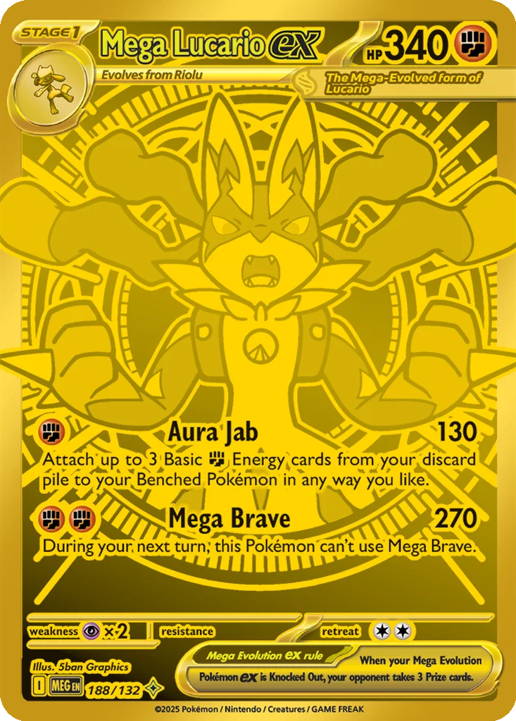 Mega Lucario ex 188/132 Mega Evolution (Holo)