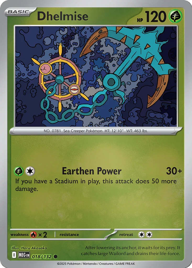 Dhelmise 018/132 Mega Evolution (Reverse holo)