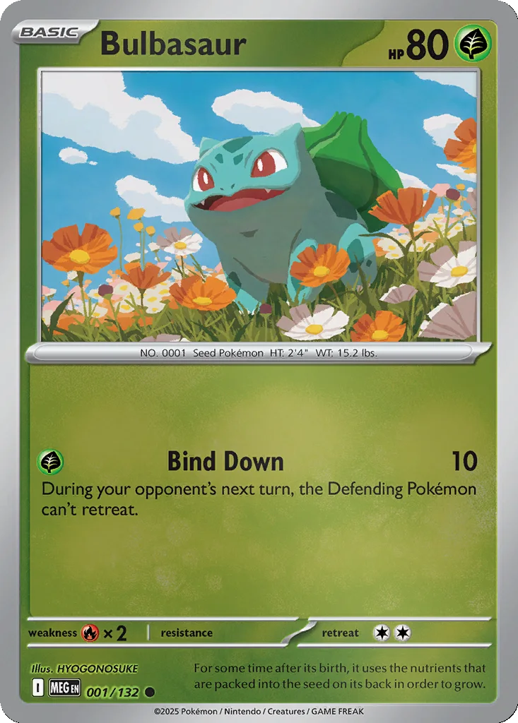 Bulbasaur 001/132 Mega Evolution (Reverse holo)