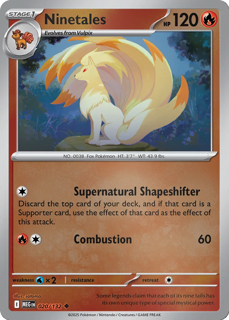 Ninetales 020/132 Mega Evolution (Reverse holo)