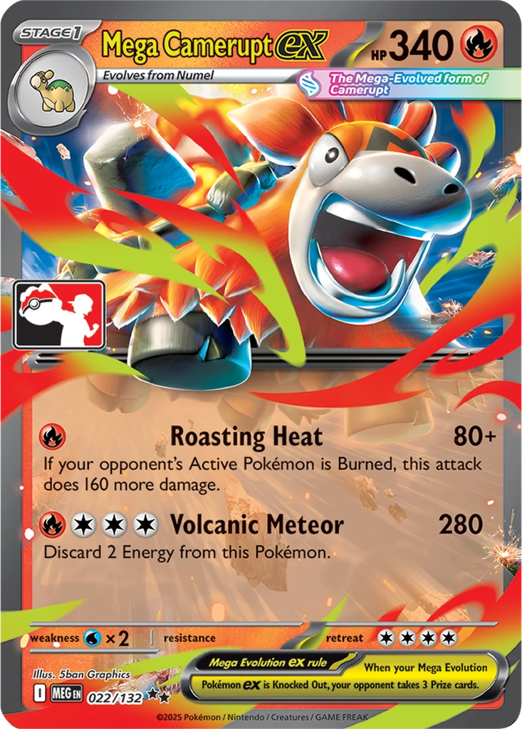 Mega Camerupt ex 022/132 Mega Evolution (Play! Pokémon)