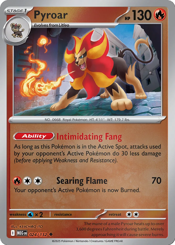 Pyroar 024/132 Mega Evolution (Reverse holo)