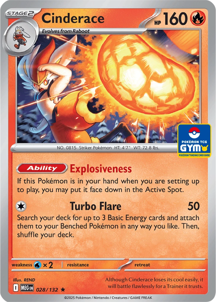Cinderace 028/132 Mega Evolution (Pokémon TCG Gym)