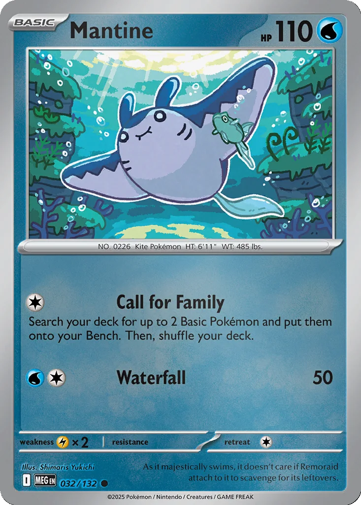 Mantine 032/132 Mega Evolution (Reverse holo)