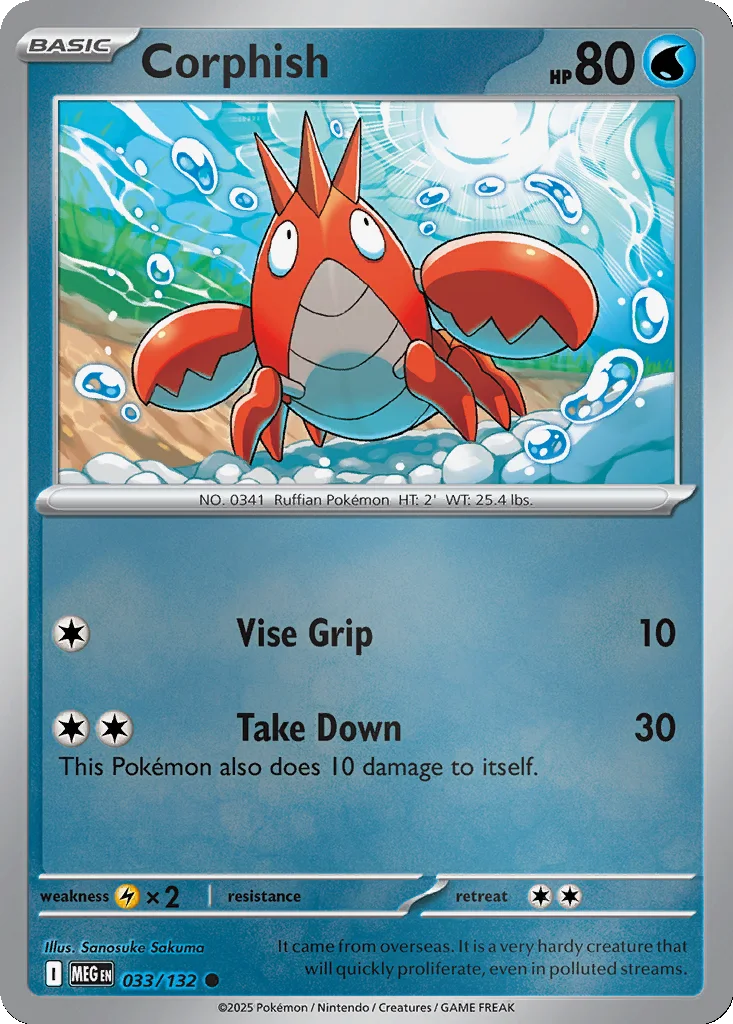 Corphish 033/132 ME01: Mega Evolution (Reverse holo)