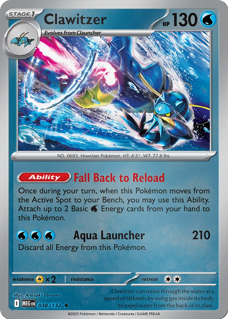 Clawitzer 038/132 Mega Evolution (Reverse holo)