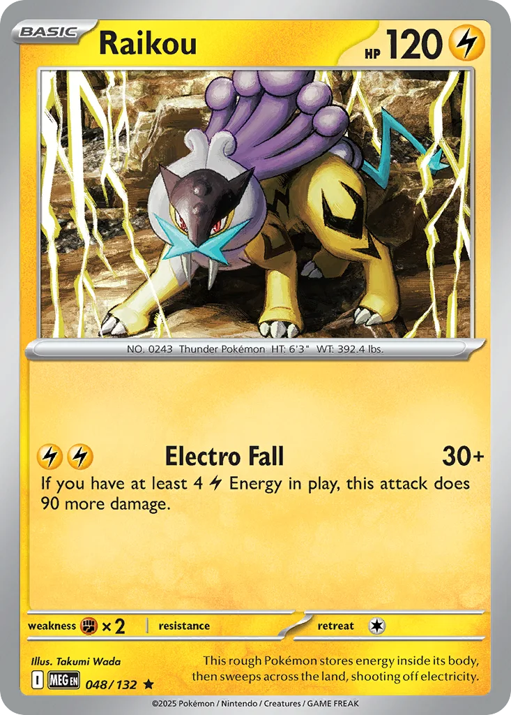 Raikou 048/132 ME01: Mega Evolution (Holo)