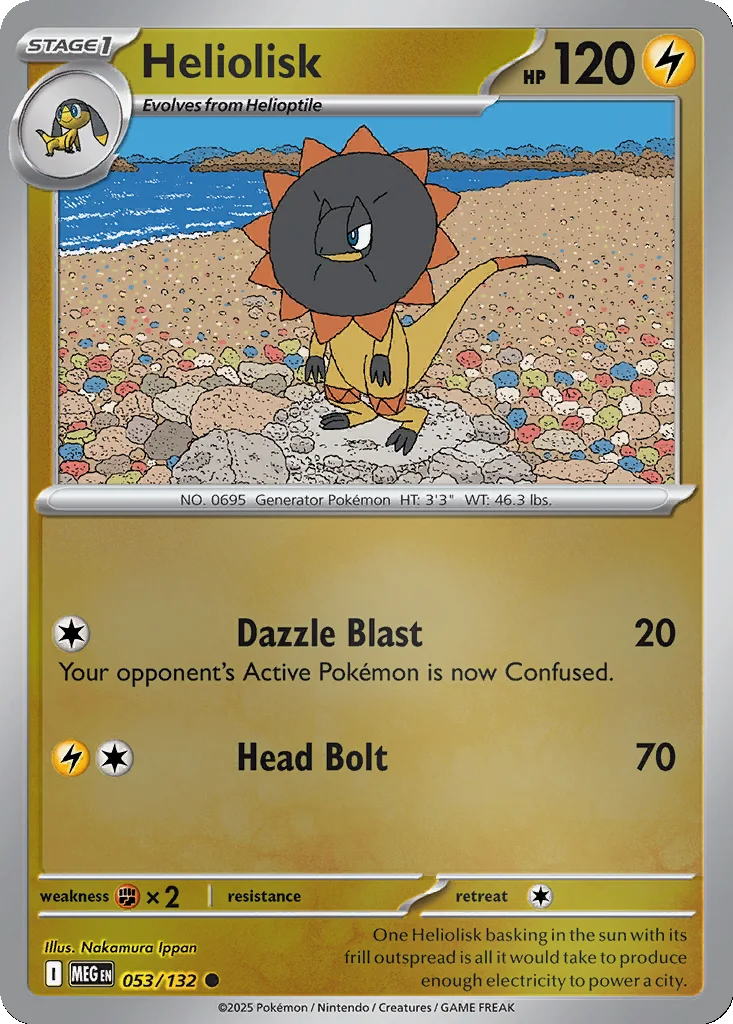 Heliolisk 053/132 ME01: Mega Evolution (Reverse holo)