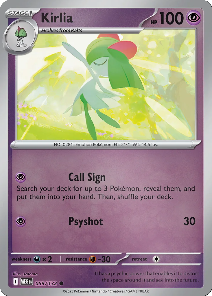 Kirlia 059/132 ME01: Mega Evolution (Reverse holo)