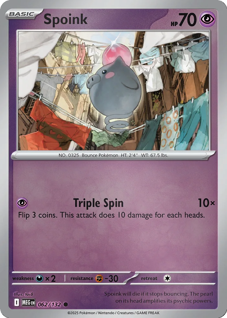 Spoink 062/132 Mega Evolution (Reverse holo)