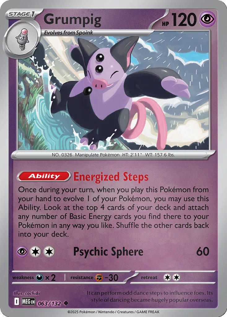 Grumpig 063/132 ME01: Mega Evolution (Reverse holo)