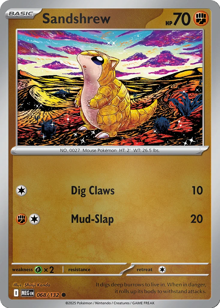 Sandshrew 068/132 Mega Evolution (Reverse holo)
