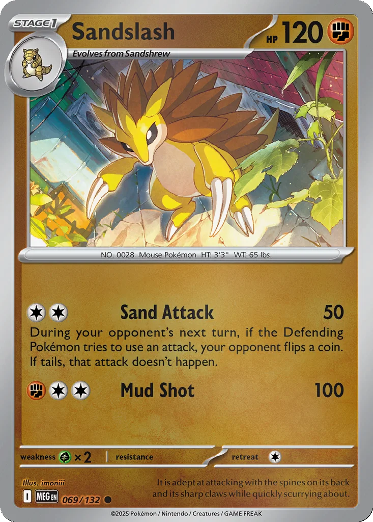 Sandslash 069/132 ME01: Mega Evolution (Reverse holo)