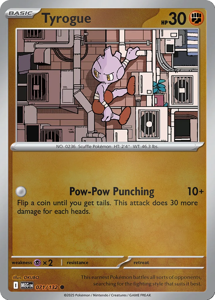 Tyrogue 071/132 Mega Evolution (Reverse holo)