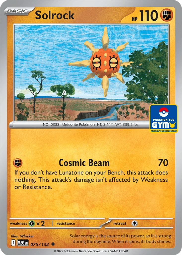 Solrock 075/132 Mega Evolution (Pokémon TCG Gym)