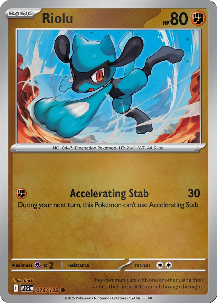 Riolu 076/132 Mega Evolution (Reverse holo)