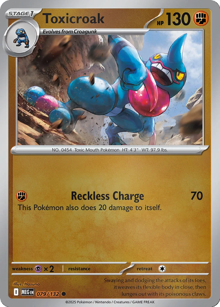 Toxicroak 079/132 Mega Evolution (Reverse holo)