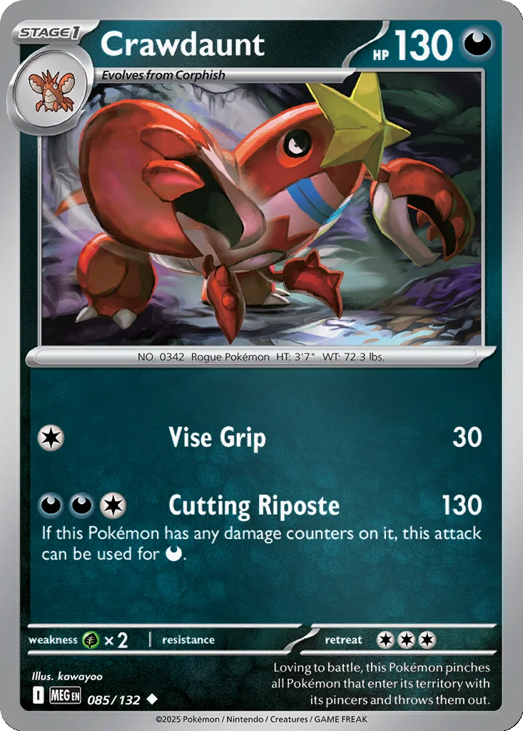 Crawdaunt 085/132 Mega Evolution (Reverse holo)