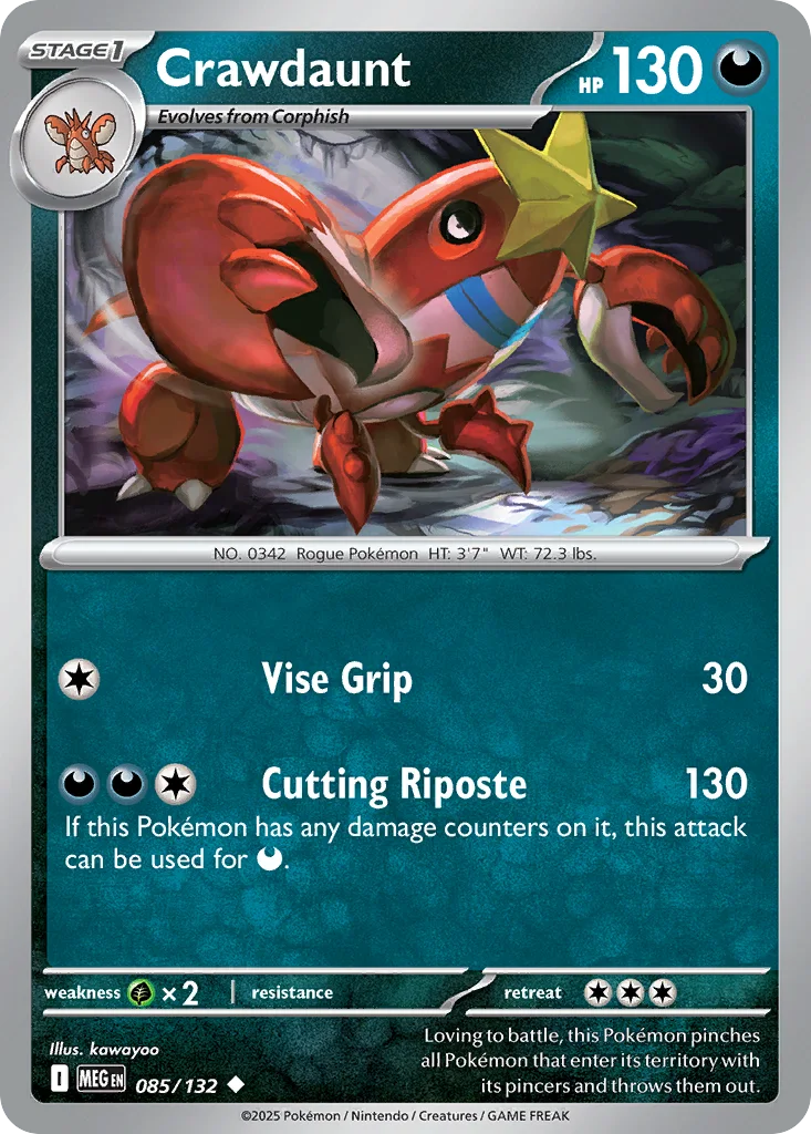 Crawdaunt 085/132 ME01: Mega Evolution (Normal)