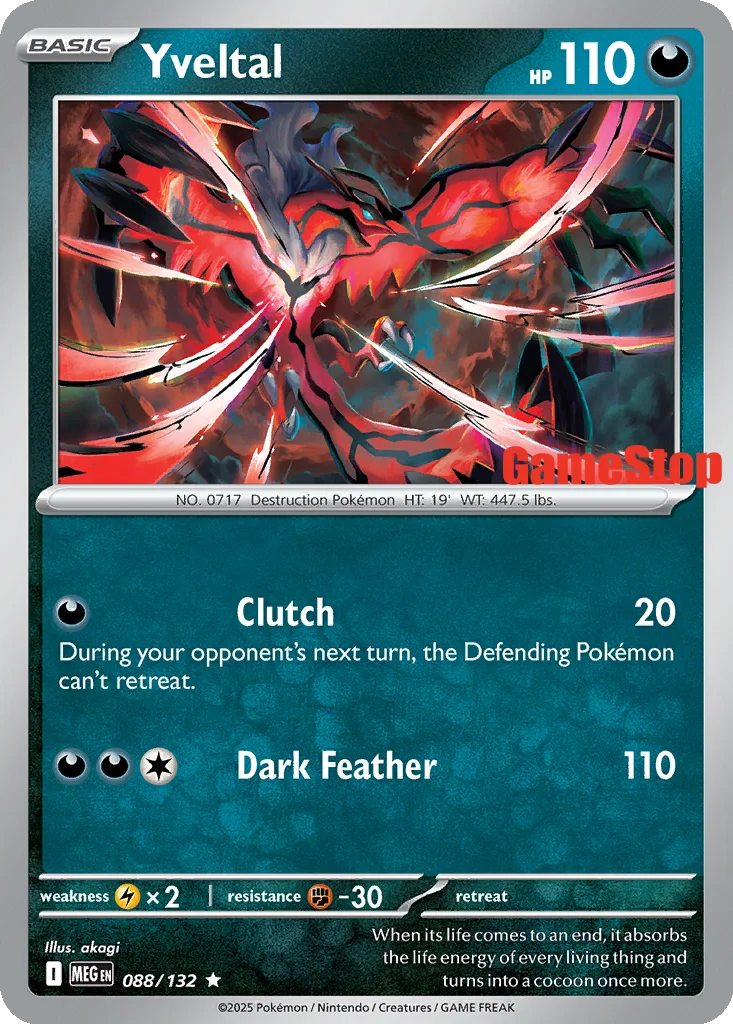Yveltal 088/132 Mega Evolution (GameStop)