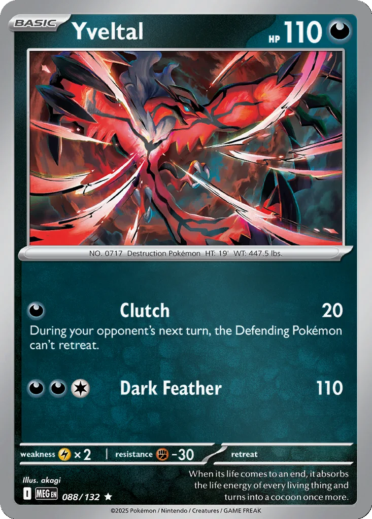 Yveltal 088/132 Mega Evolution (Reverse holo)