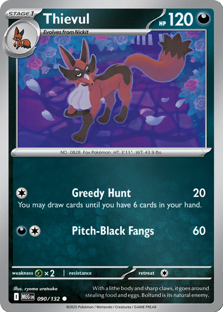 Thievul 090/132 Mega Evolution (Reverse holo)