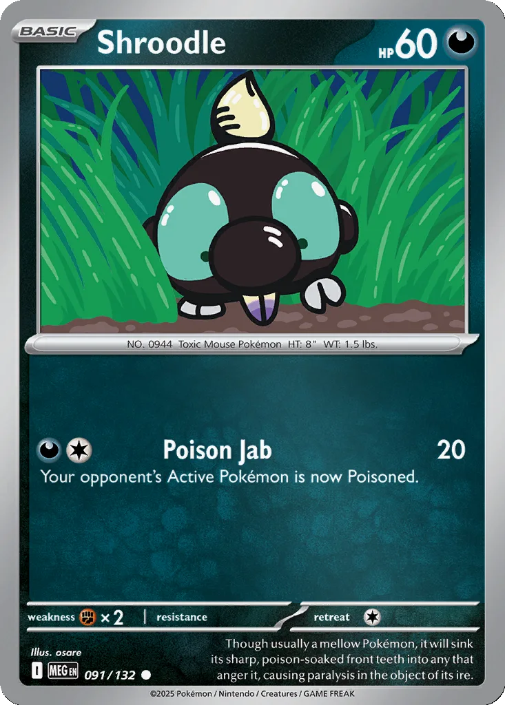 Shroodle 091/132 Mega Evolution (Reverse holo)