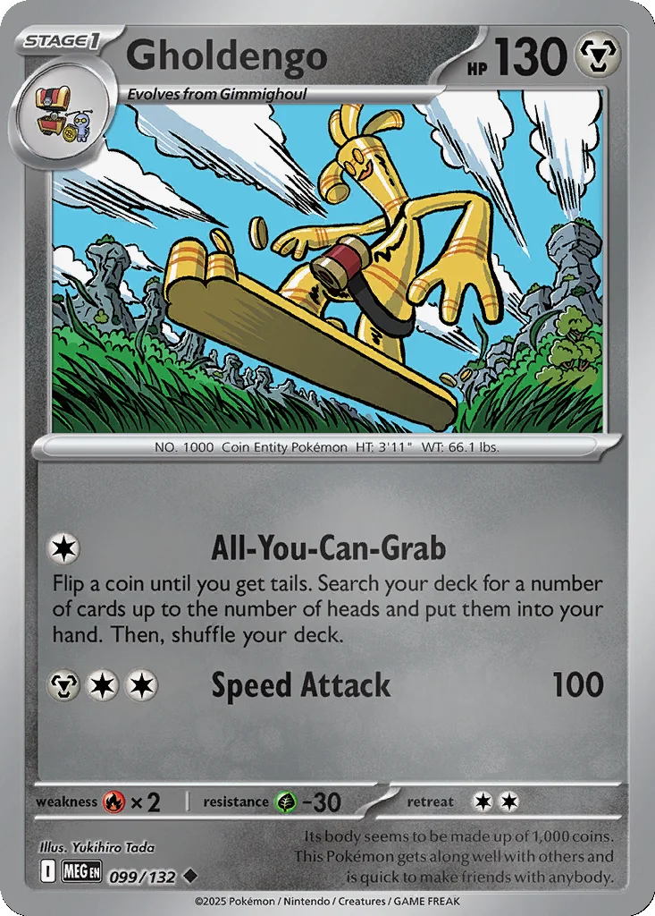Gholdengo 099/132 ME01: Mega Evolution (Reverse holo)
