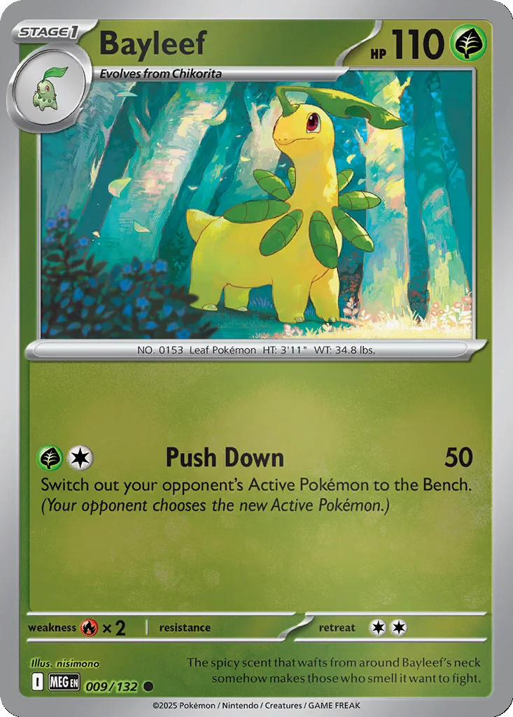 Bayleef 009/132 Mega Evolution (Reverse holo)