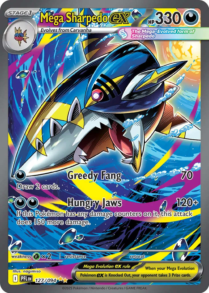 Mega Sharpedo ex 127/094 Phantasmal Flames (Holo)