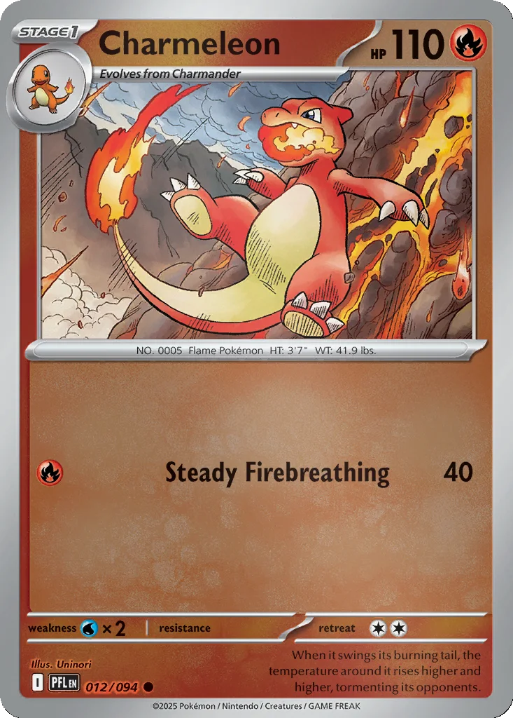 Charmeleon 012/094 Phantasmal Flames (Reverse holo)