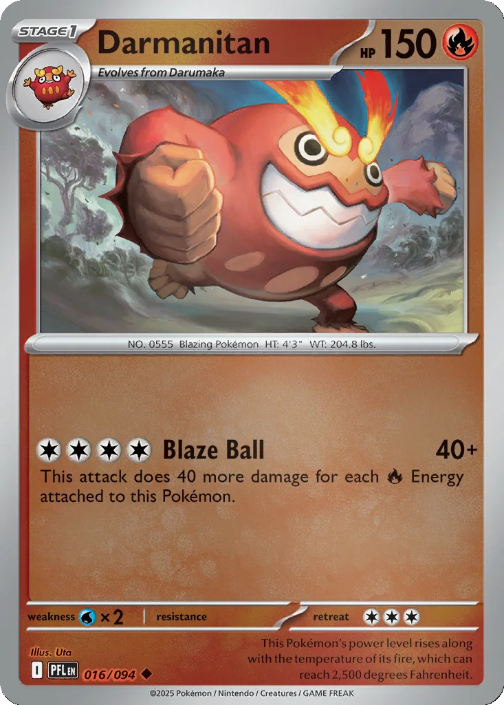 Darmanitan 016/094 Phantasmal Flames (Reverse holo)