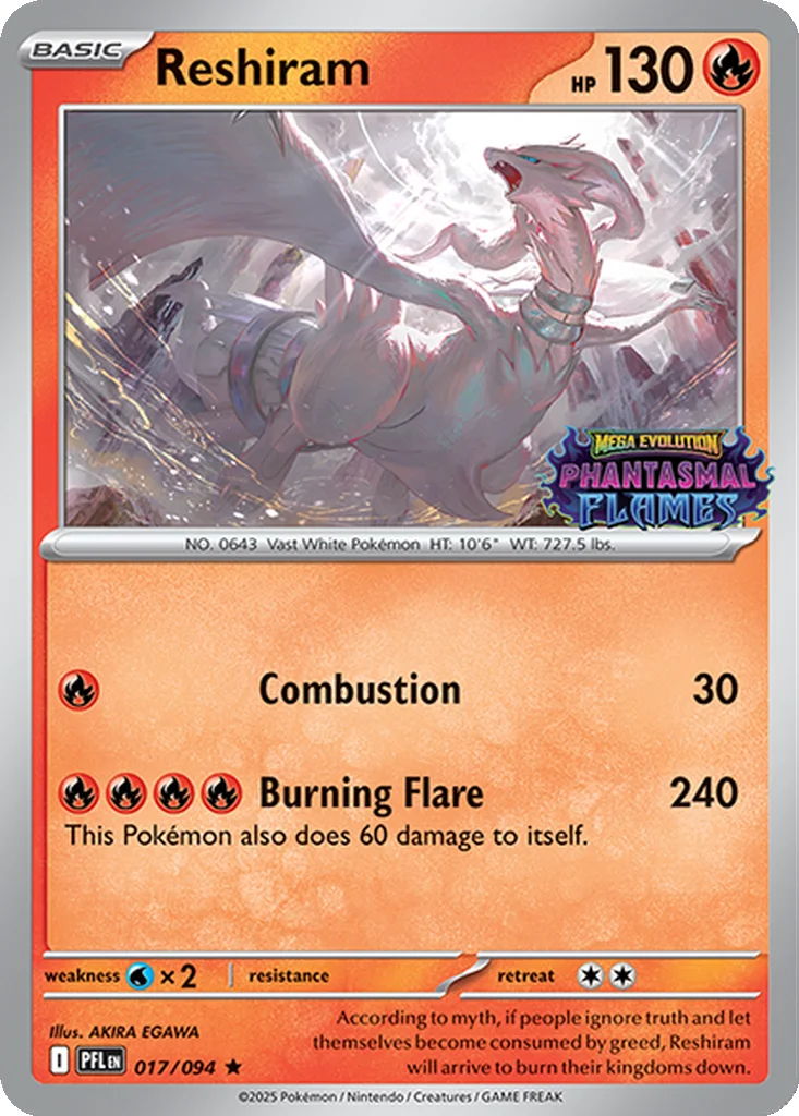 Reshiram 017/094 Phantasmal Flames (Expansion Stamp)