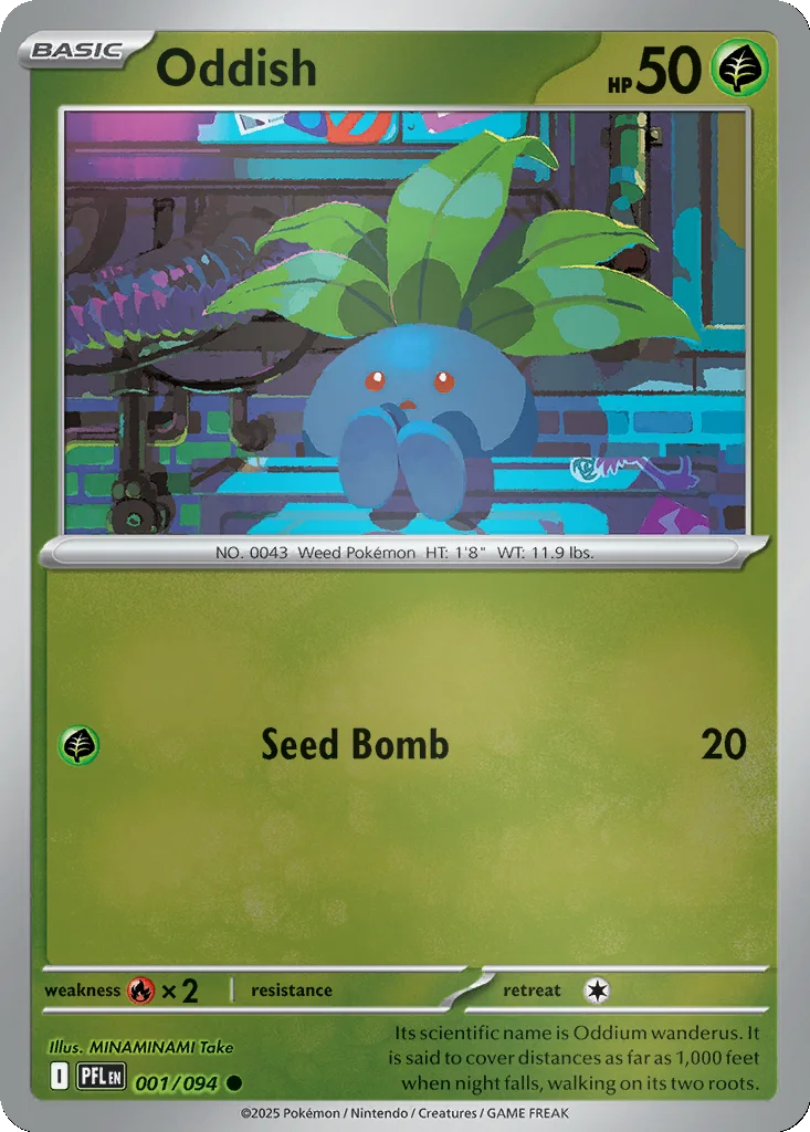 Oddish 001/094 Phantasmal Flames (Reverse holo)