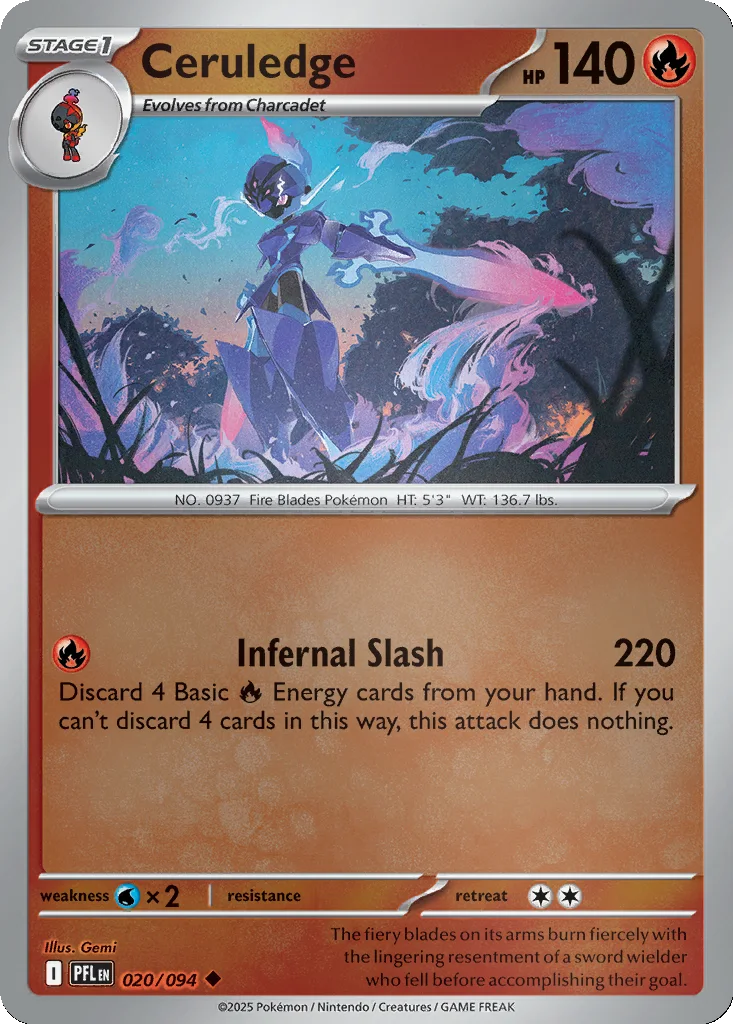 Ceruledge 020/094 Phantasmal Flames (Reverse holo)