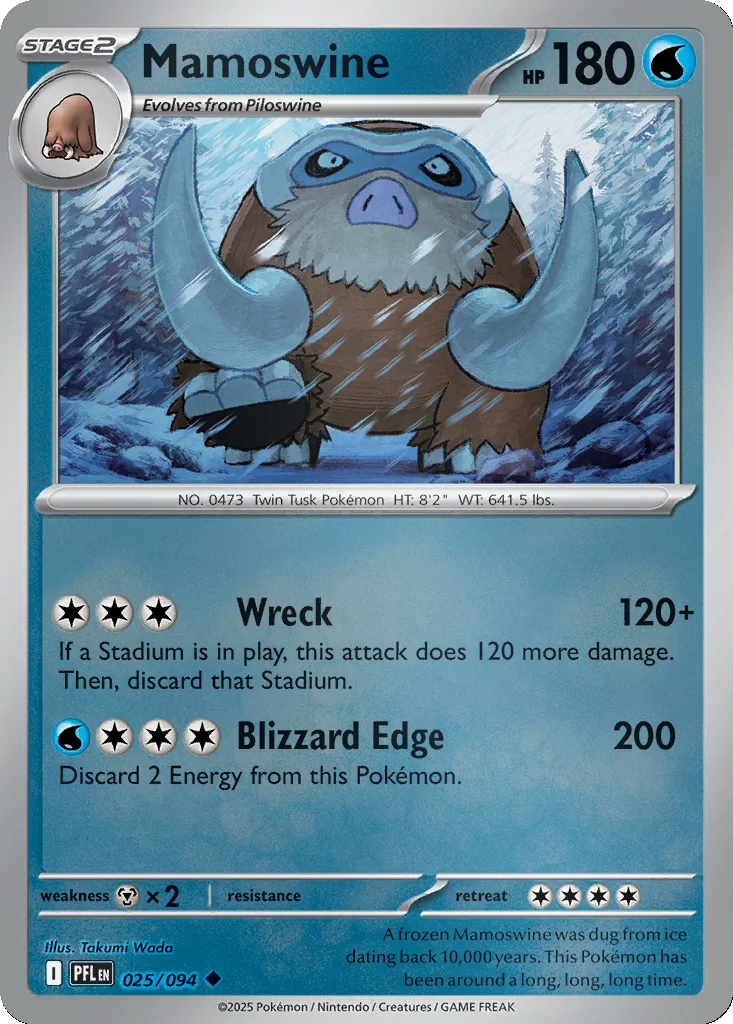 Mamoswine 025/094 Phantasmal Flames (Reverse holo)