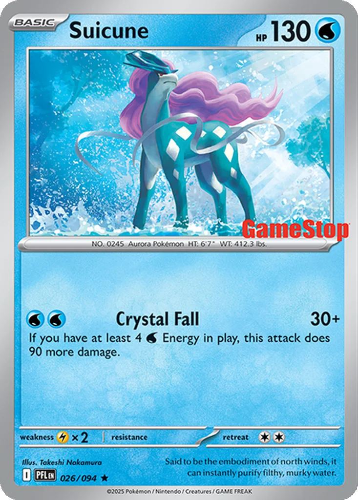 Suicune 026/094 Phantasmal Flames (GameStop)