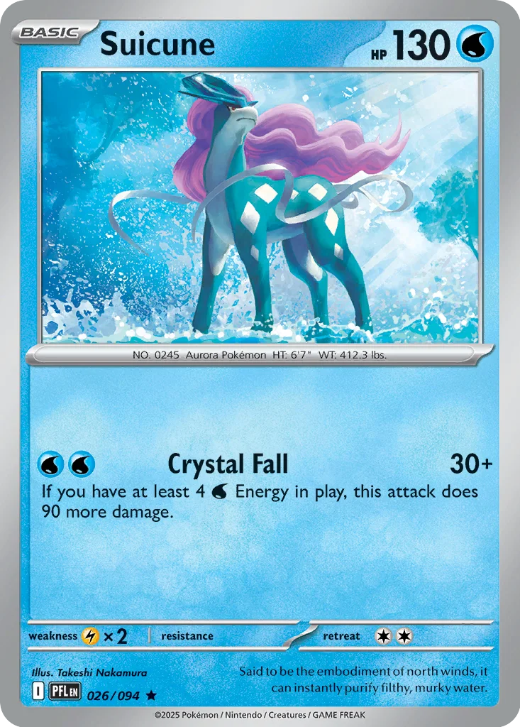 Suicune 026/094 ME02: Phantasmal Flames (Holo)