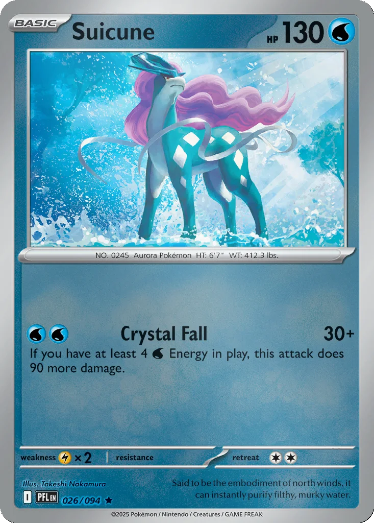 Suicune 026/094 ME02: Phantasmal Flames (Reverse holo)