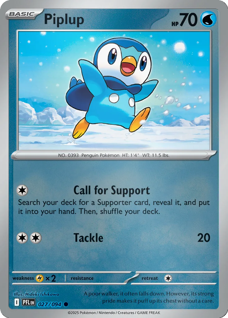 Piplup 027/094 ME02: Phantasmal Flames (Reverse holo)