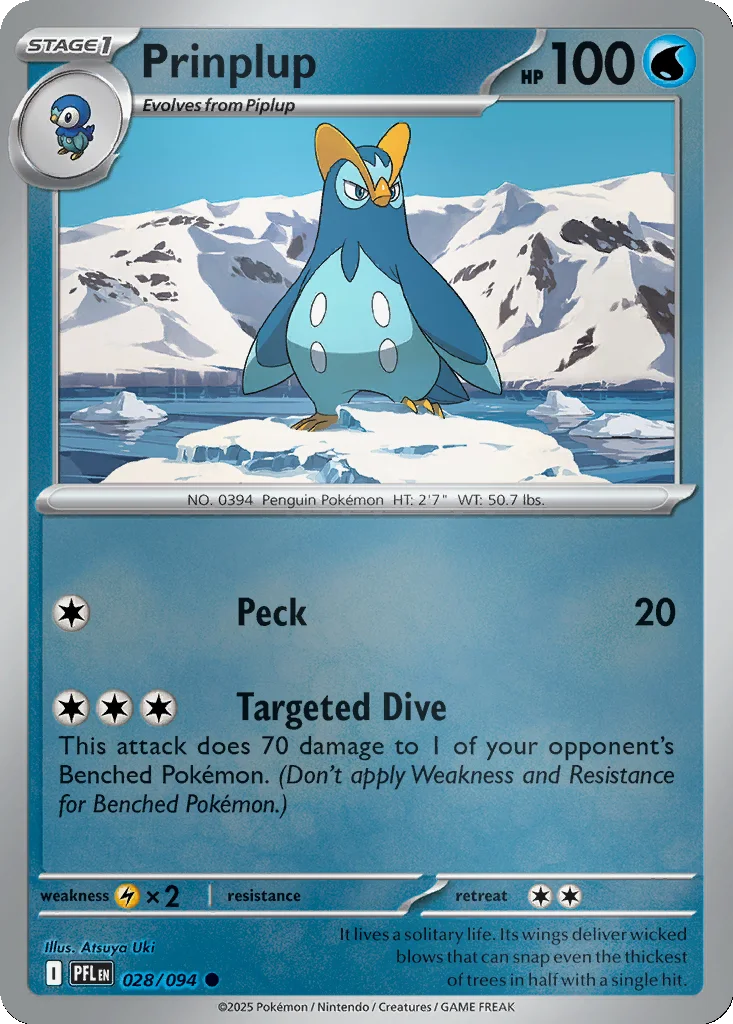 Prinplup 028/094 ME02: Phantasmal Flames (Reverse holo)