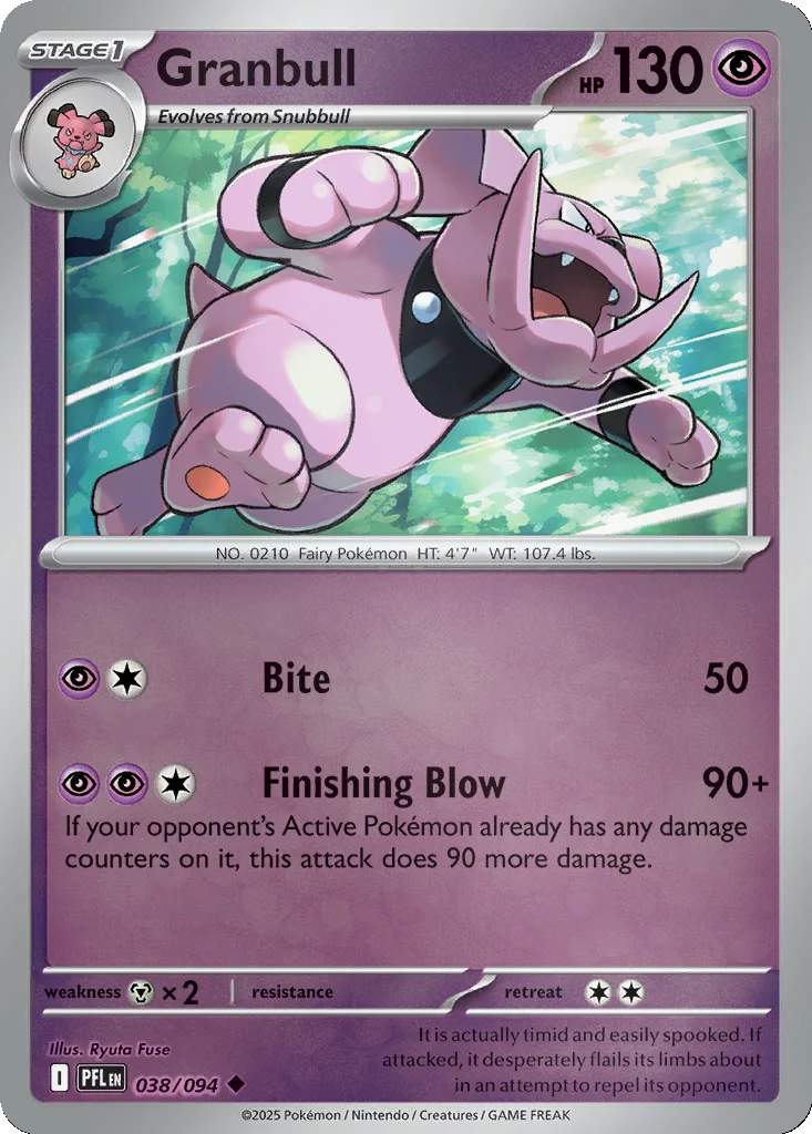 Granbull 038/094 ME02: Phantasmal Flames (Reverse holo)