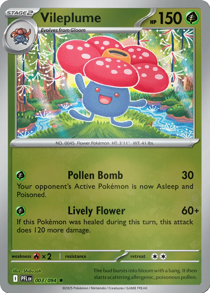 Vileplume 003/094 ME02: Phantasmal Flames (Reverse holo)