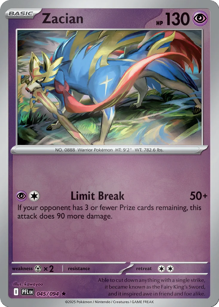 Zacian 045/094 ME02: Phantasmal Flames (Reverse holo)