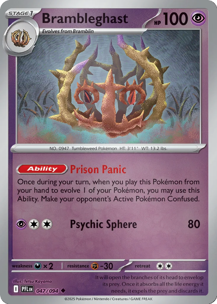Brambleghast 047/094 ME02: Phantasmal Flames (Reverse holo)