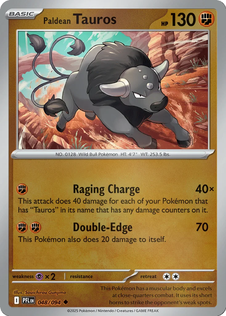 Paldean Tauros 048/094 ME02: Phantasmal Flames (Reverse holo)