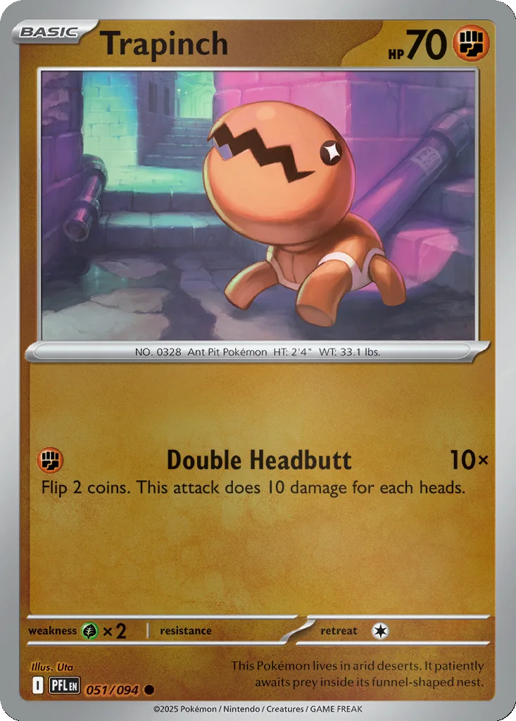 Trapinch 051/094 Phantasmal Flames (Reverse holo)