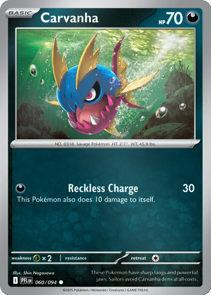 Carvanha 060/094 Phantasmal Flames (Reverse holo)