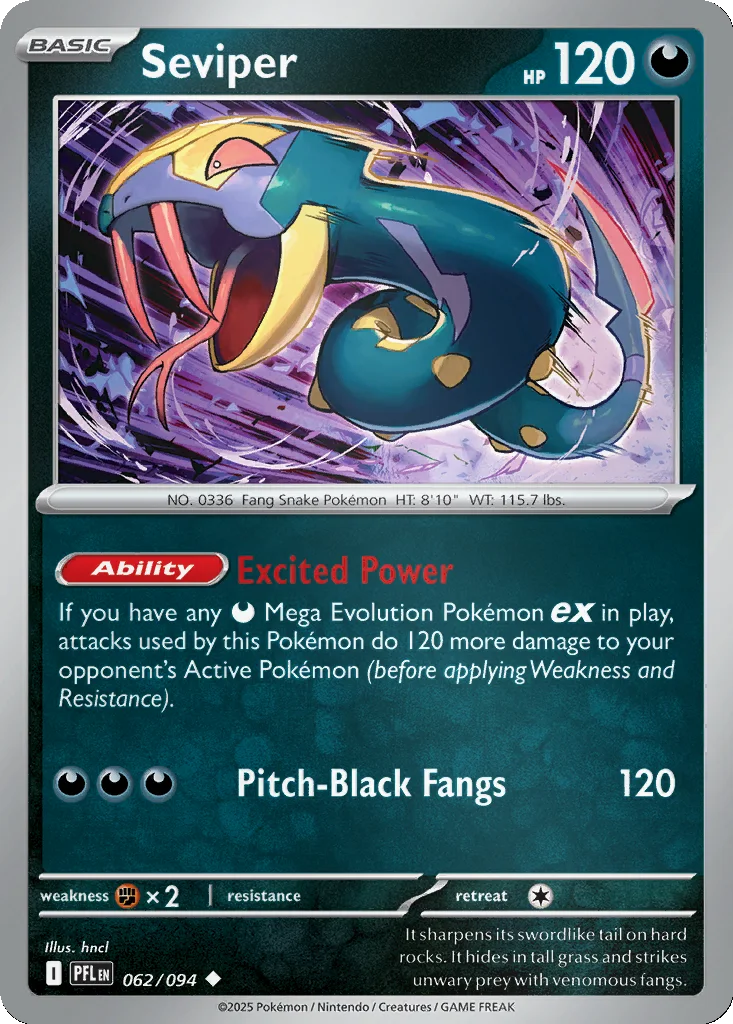 Seviper 062/094 ME02: Phantasmal Flames (Reverse holo)