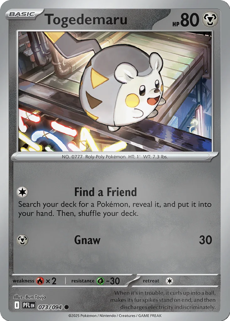 Togedemaru 073/094 ME02: Phantasmal Flames (Reverse holo)